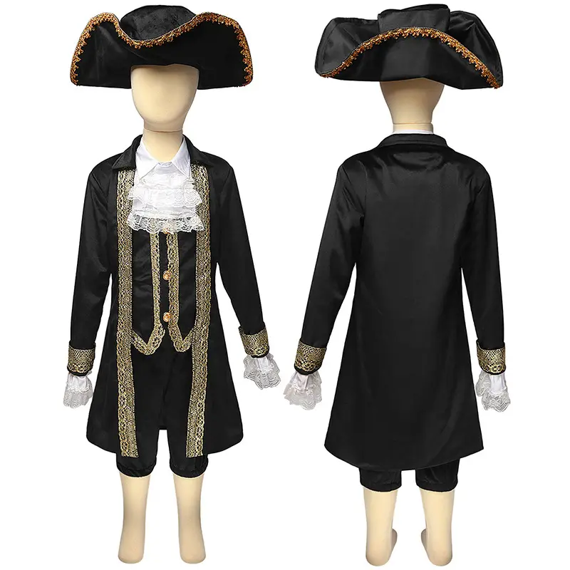 Uniforme de jogo de Halloween para meninos, roupas de dramatização de cosplay Piratas do Caribe