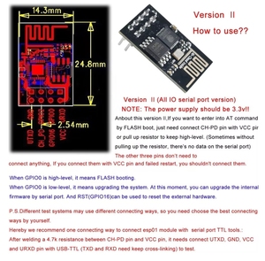ワイヤレスモジュールESP-01S/ESP8285 ESP8266シリアルWIFIトランシーバーESP-01 - Product Image 6