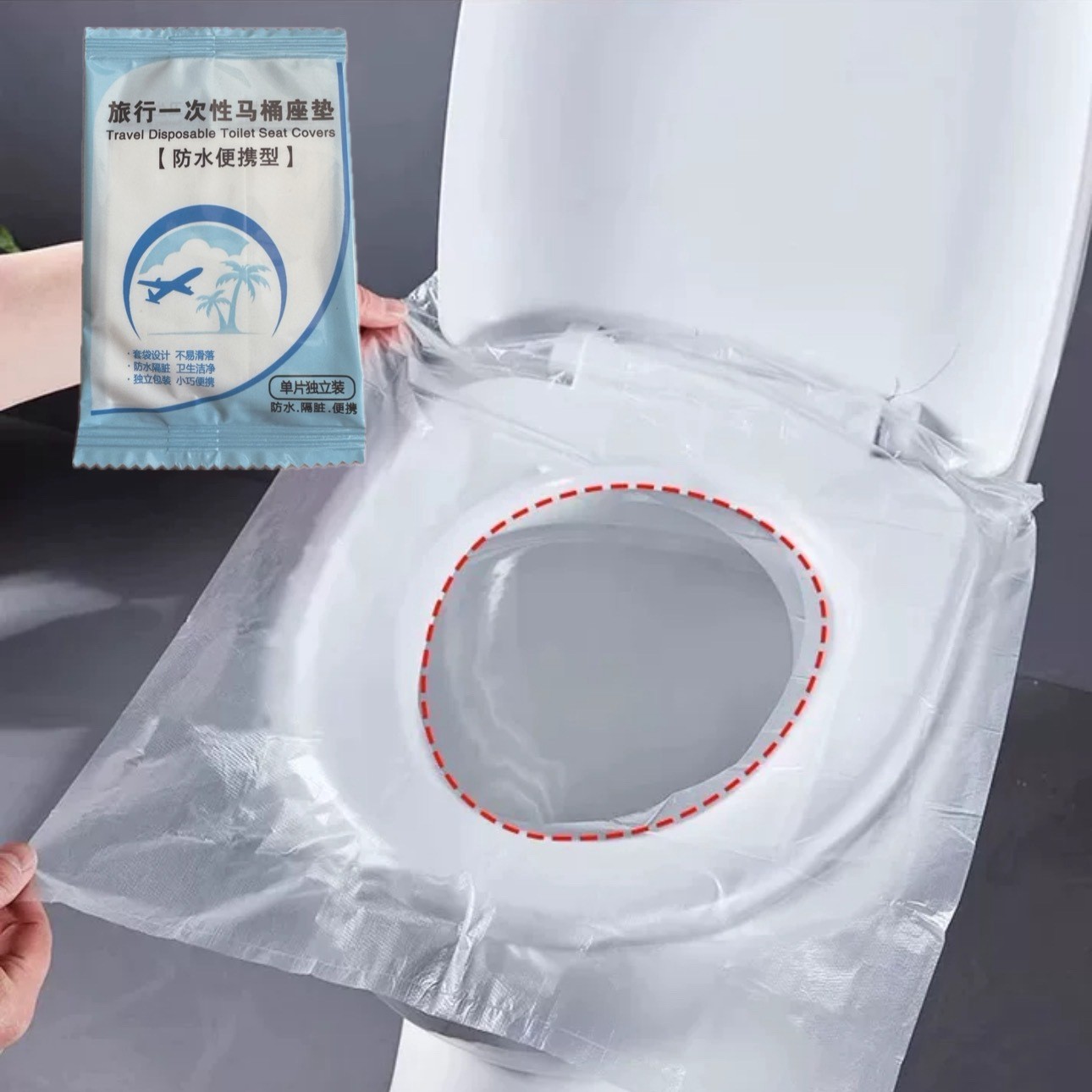 Couvercle de siège de toilette en plastique PO, une pièce