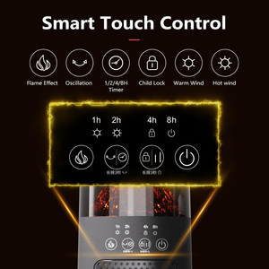 2000W <strong>PTC</strong> Ceramic Fast Heating <strong>2</strong> Modes Adjust Timer Oscillating Flame Effect For Office Bedroom Use Tower Electric Fan <strong>Heater</strong> - Product Image 3