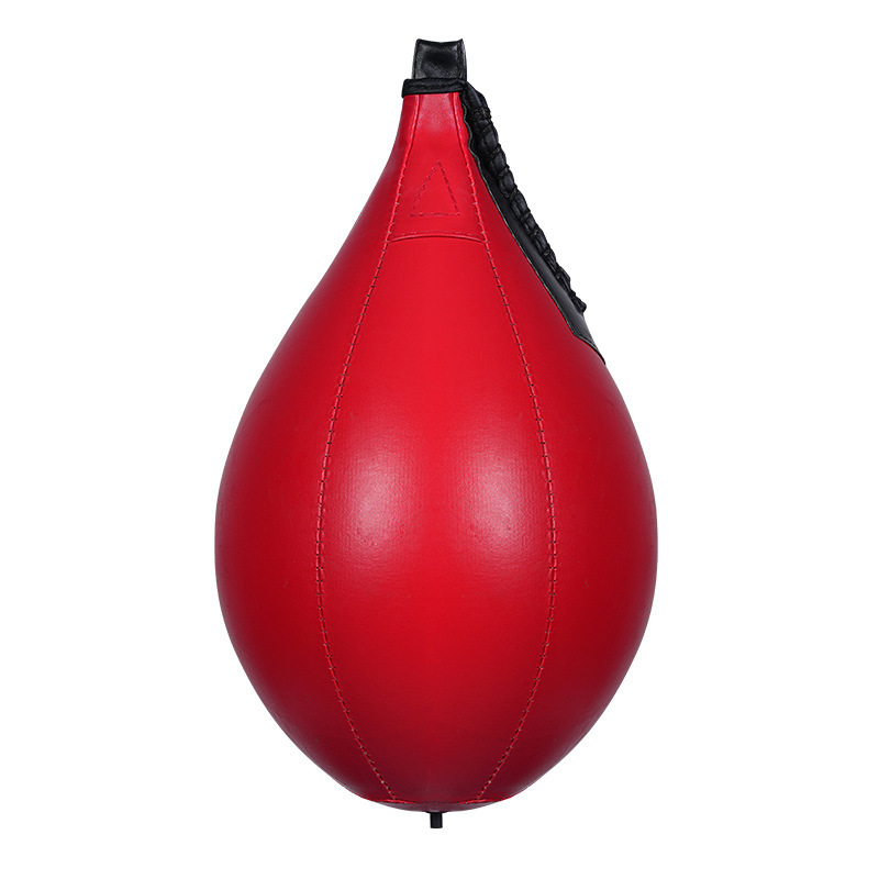 Pear shaped all red stitching speed ball