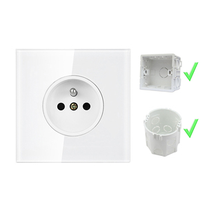 Wall Power Socket EU RU <strong>16A</strong> 250V 1/2/3/4/5 Outputs Power Wall Socket Glass Panel <strong>Plug</strong> Electrical Outlet With Safety Door - Product Image 4