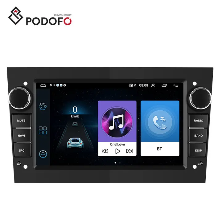 Podofo วิทยุติดรถยนต์ Android 13, วิทยุติดรถยนต์2 + 64G 7 inch Opel Astra 2004-2009 antara 2006-2011 GPS WiFi FM RDS BT OBD2 DAB + CANbus