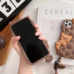 Çikolata bebek 3D Papa ayı silikon yumuşak kabuk iPhone 12 mini 11 Pro X Max XR 6 7 8 artı karikatür mobil kapak - Product Image 3