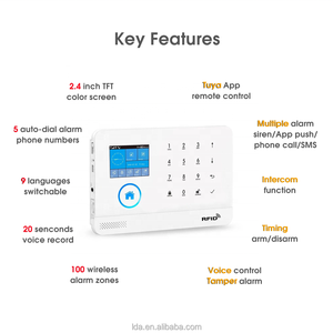 Suite de sistema de alarma de seguridad inalámbrica inteligente Panel de sistema de alarma WiFi inteligente Sistema DE SEGURIDAD GSM Tuya con control de aplicación