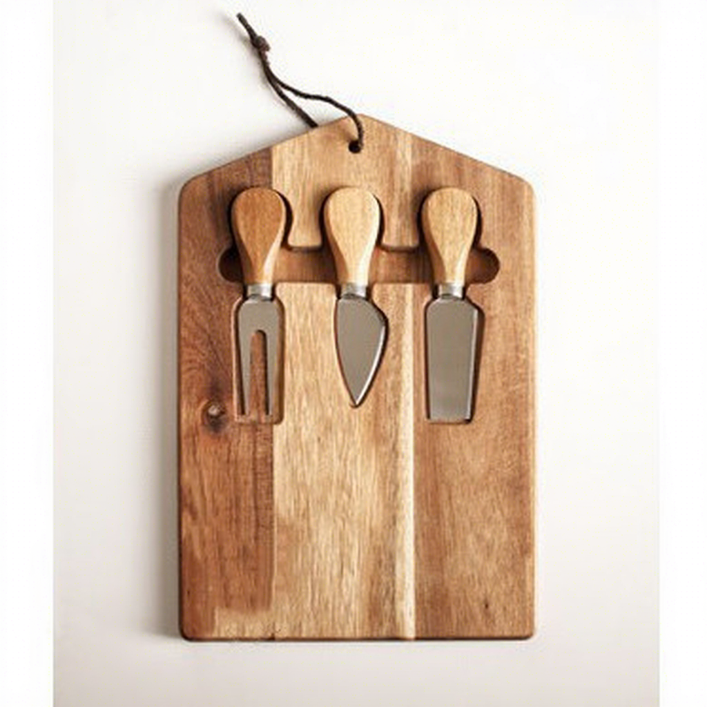 Planche à fromage brun 331915 cm - inclut un couteau - carrée