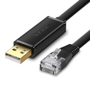 USBコンソールデバッグシリアルケーブル4 FT USBイーサネットアダプターFT232RLチップブラックPVCジャケットUSB RJ45コンバータコンピュータ用 - Product Image 1