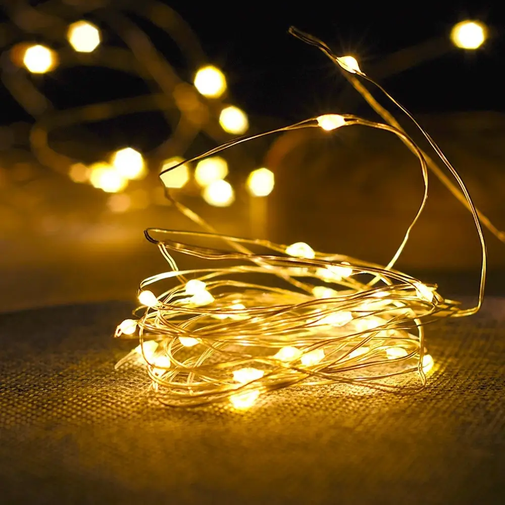 Fairy Lights Dây Đồng LED Chuỗi Lights Giáng Sinh Vòng Hoa Trong Nhà Phòng Ngủ Trang Chủ Đám Cưới Năm Mới Đèn Trang Trí
