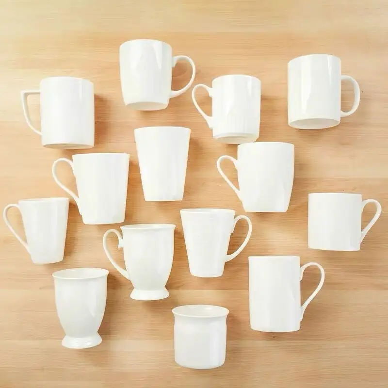 Tazas de cerámica respetuosas con el medio ambiente, material de buena calidad, porcelana de hueso, para agua, té y café