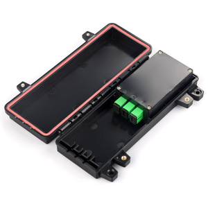 Caja de fibra óptica ABS negra 1x2, caja de terminación de fibra óptica PLC FTTH montada en la pared, conectores LC/SC/FC utilizados para redes IP/TCP - Product Image 1
