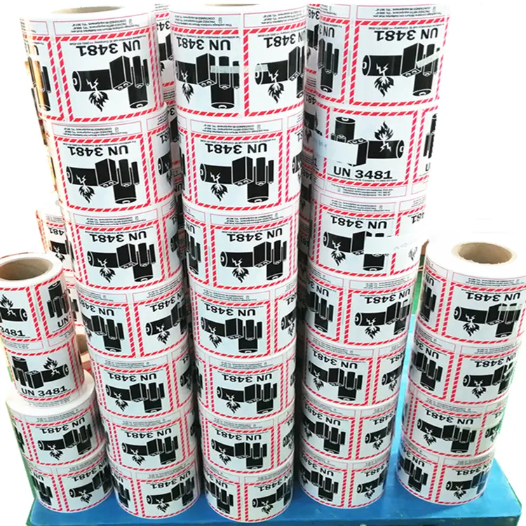 De Auto adhesivo impermeable de litio de precaución de advertencia de batería etiquetas pegatinas de impresión