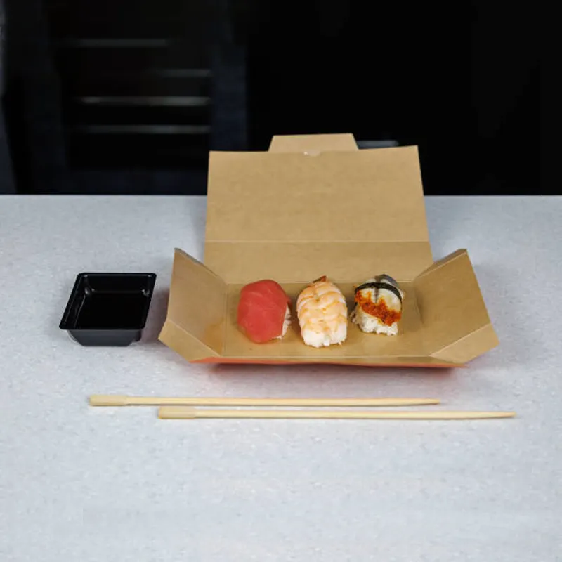 Boîte à Sushi Pliable Food Grad Biodégradable Premium Tray Togo Container Paper