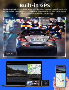 AZDOME M550 Pro-3CH מצלמת דש 3 ערוצים מקליט DVR לרכב עם מובנה 5G WiFi GPS 6 IR LED אור סופר ראיית לילה BOKS שחור - Product Image 3