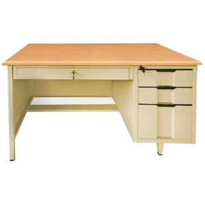 现代单座办公家具模块化钢木电脑桌家用铁木站立桌 - Product Image 1