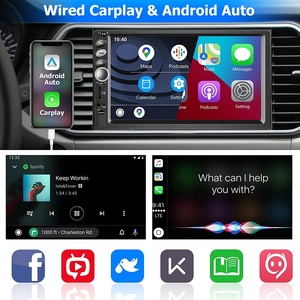 Podofo Double Din Car Stereo With Carplay &amp; <strong>Android</strong> Auto 7'' Touchscreen Car Radio Autoradio BT FM Receiver SWC <strong>USB</strong>/TF/AUX <strong>Input</strong> - Product Image 2