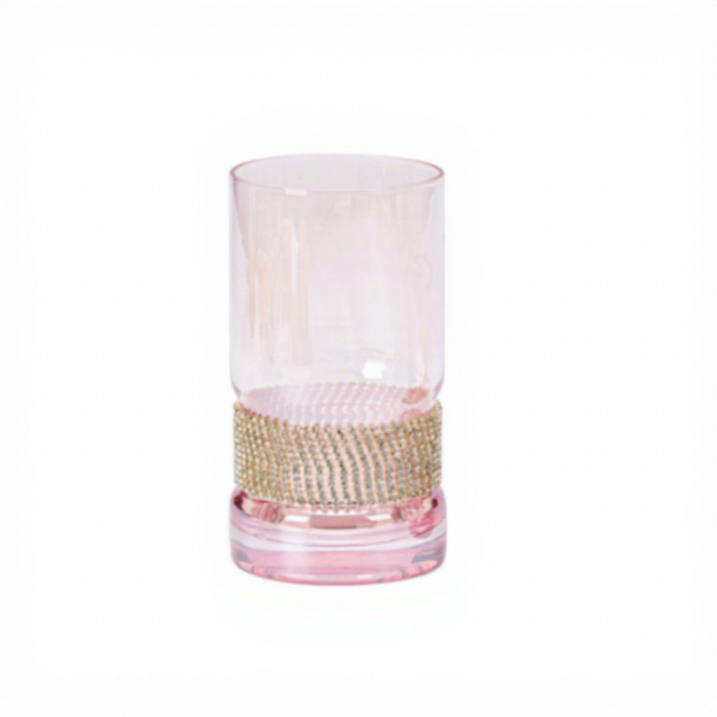 Tasse haute et droite - rose argenté diamant
