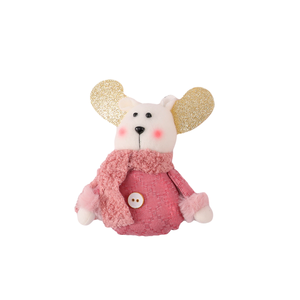 Noel pembe dekorasyon ağacı kolye tatil hediye dolması peluş oyuncak toptan OEM çocuk oyuncak elk bebek kardan adam bebek - Product Image 3