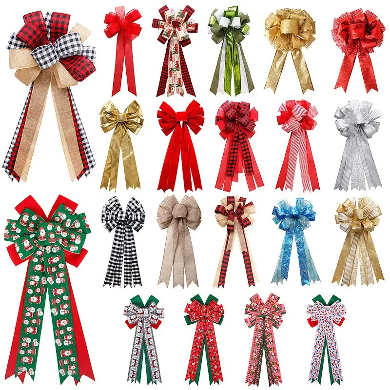 MSD hot sale large red velvet Christmas ribbon bow holiday decoration red velvet bows