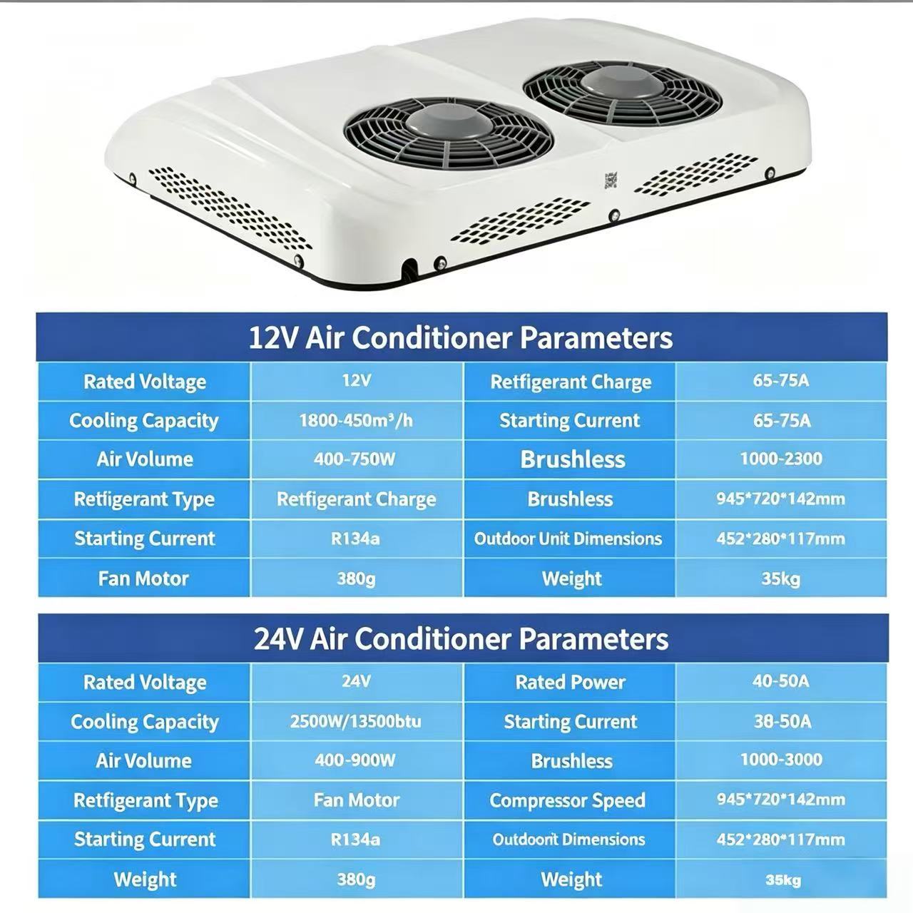 24V RV Dual-Fan Integrated AC - EAC002.64.24-1
