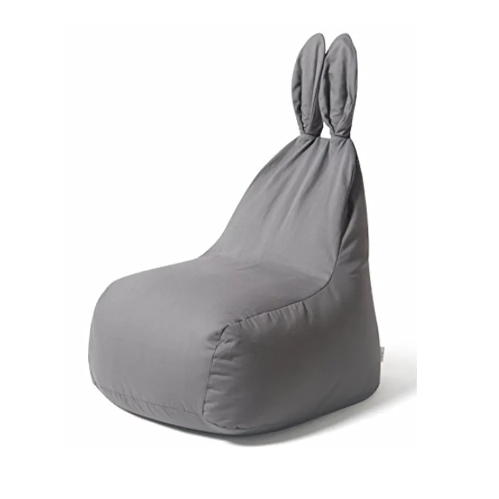 Çocuklar şişme koltuk tavşan şekli % saklama çantası pamuk tuval hayvan tasarım Beanbag kapak fasulye torbası kanepe