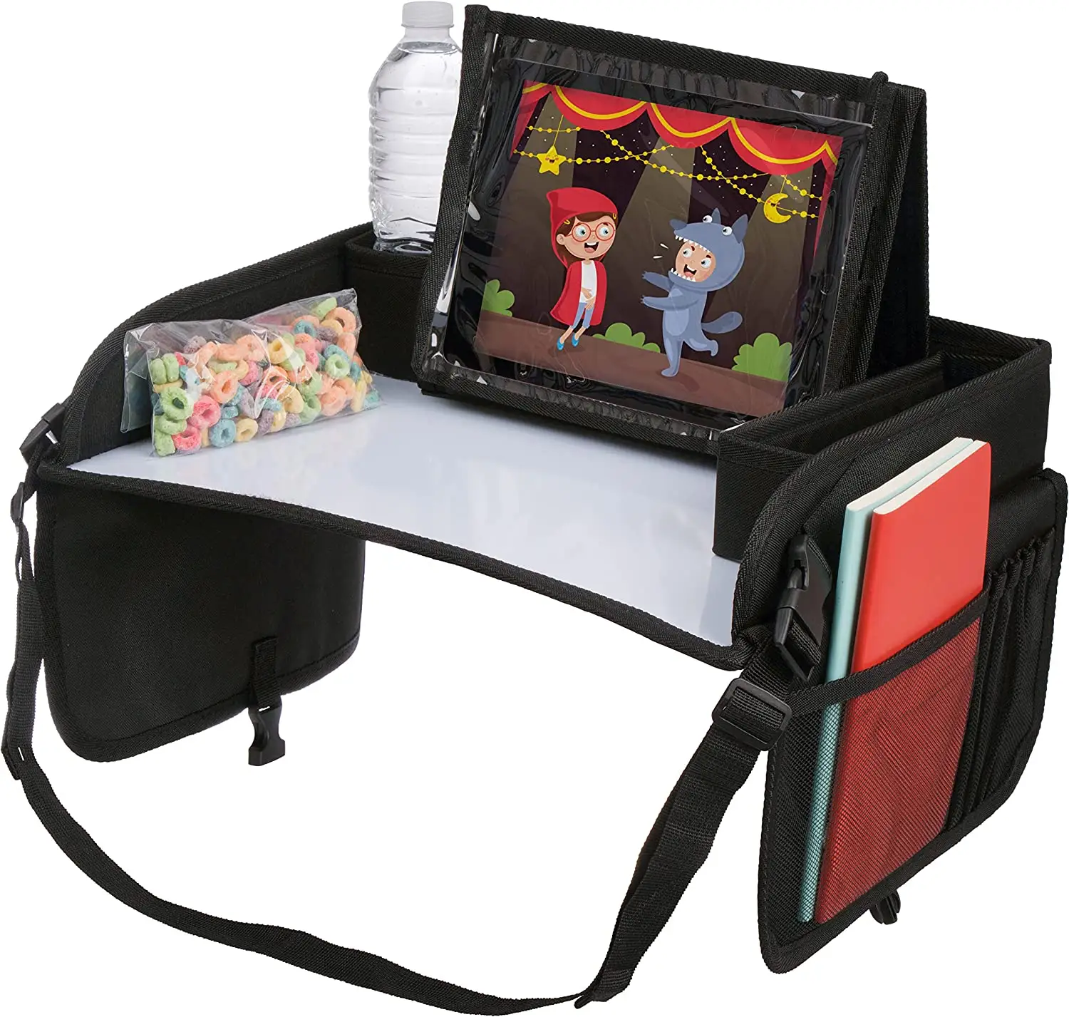 Dudukan Tablet Dapat Dilepas Baki Perjalanan Anak-anak dengan Papan Hapus Kering untuk Pesawat dan Kursi Booster
