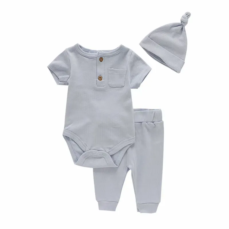 Body 3 en 1 en matériau doux, vente en gros, ensemble cadeau pour nouveau-né, vêtements pour bébé garçon