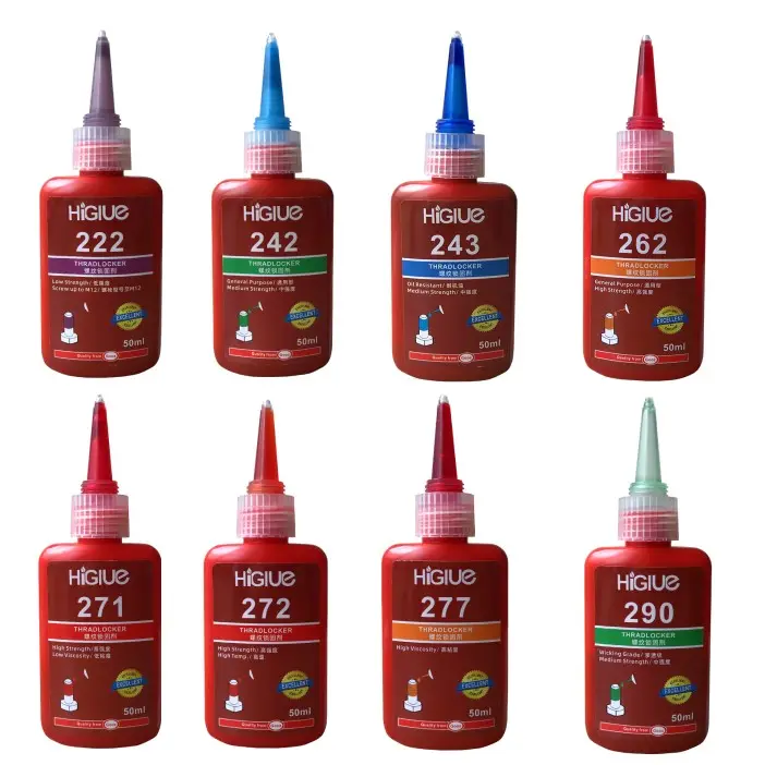 Top Trung Quốc 50ml vít keo higlue 222 242 243 262 chủ đề Sealant 270 271 niêm phong 272 277 290 kỵ khí khóa dính