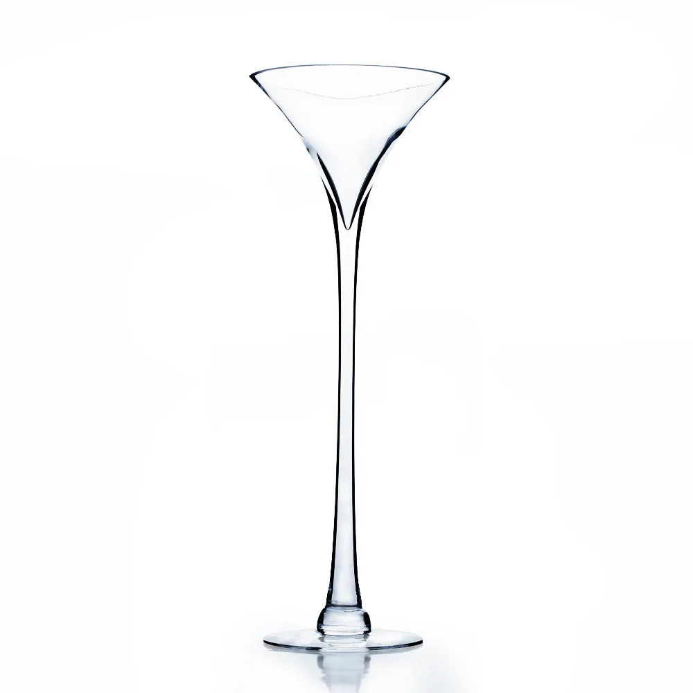 50cm de haut verre trompette Vase longue tige Martini Vases verre centres de Table de mariage pour la décoration de la maison affichage Banquet