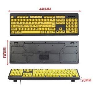 Cablato USB grande stampa tastiera del Computer per gli utenti ipovedenti ad alto contrasto tasti 104 lettere per gli uomini anziani - Product Image 3