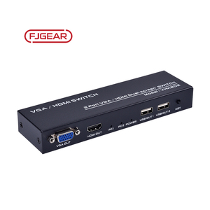 FJ-VHK202 Fjgear 2端口高清音频和视频Vga/Hdmi Kvm双屏切换器4K/30hz选择器Vga/Hdmi，带Kvm切换器 - Product Image 1