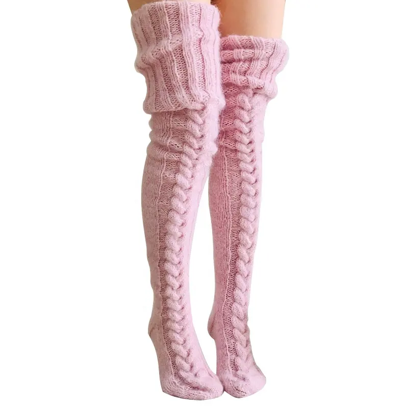 Fabriek Groothandel Winter Beenwarmers Dij Hoge Sokken Over De Knie Gebreide Slouch Sokken Voor Vrouwen