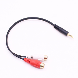 Cabo adaptador universal de estéreo, de alta qualidade, macho para 2 fêmea rca, para fone de ouvido, 3.5mm y, divisor de áudio 3.5mm, cabo rca