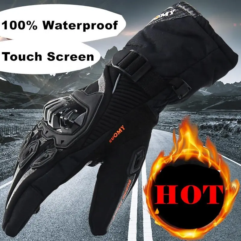 Suomy kış sıcak motosiklet eldivenleri 100% su geçirmez rüzgar geçirmez Guantes Moto Luvas dokunmatik ekran luva motomotosta luvas moto