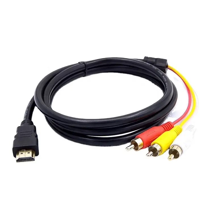 Hd Hdmi Male Naar 3 Rca Lotus Kabel Hdmi Av Composiet Video Audio Adapter Converter Kabel 1.5M