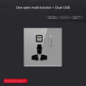 Painel De Vidro Cristal Plugue Elétrico OutletUniversal Tomada De Energia com Parede <span class=keywords><strong>USB</strong></span> Com Vidro Irlanda Europa França Tomada Plugue De Parede