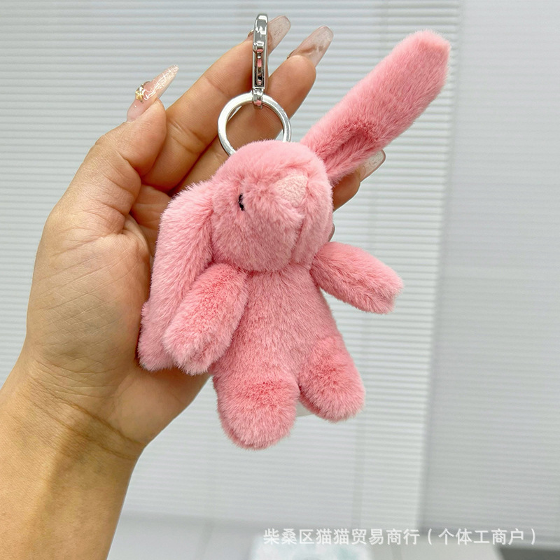 Pendentif lapin rose foncé