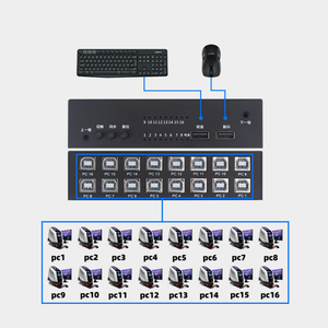 Sincronizador USB para computadora, de 16 puertos USB compartidor, conmutador para compartir teclado y mouse USB para 16 computadoras y 1 Monitor - Product Image 2