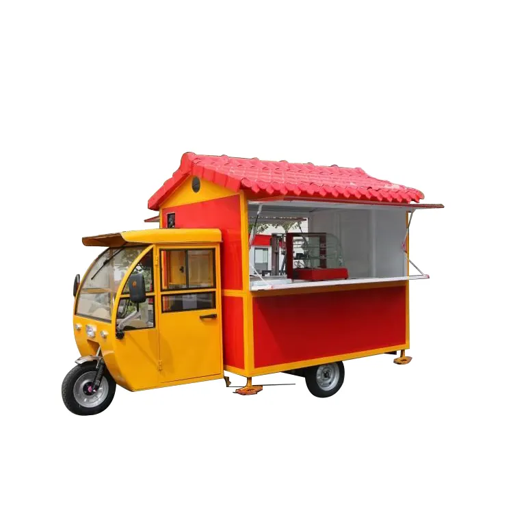 Multifunzione personalizzato 3 ruote autoelettriche posate oro nero mobile cibo camper rimorchio carrello tenda eventi camion rimorchio cibo