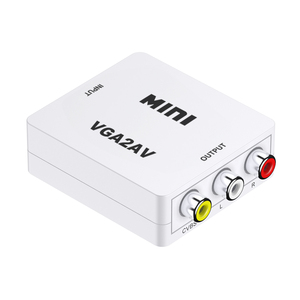 Mini PVC Jacket <strong>VGA</strong> <strong>to</strong> AV Converter <strong>RCA</strong> Adapter 3.5MM Audio PC TV Conversion with Combination Shielding Monitor Box