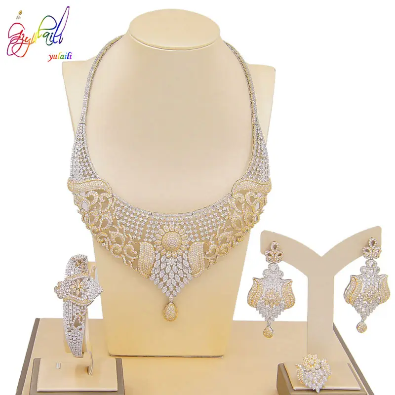 Chất Lượng Cao Đồ Trang Sức Thời Trang Tuyệt Đẹp Đặt Zirconia Trang Sức Set Wedding Kỷ Niệm Bên Trang Phục Đồ Trang Sức Cho Phụ Nữ #10