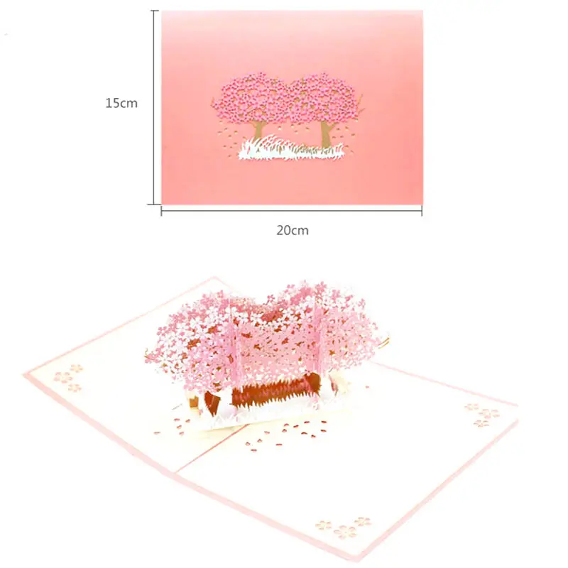Ywbeyon Sakura-Tarjeta Pop-Up 3D con sobres, recuerdo de fiesta, aniversario de cumpleaños, tarjeta de regalo de San Valentín, tarjeta de felicitación de boda