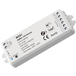 Светодиодный контроллер Tuya zigbee, 12-36 В постоянного тока, 2 канала, 10 А, таймер голосового управления Alexa, диммер zigbee для одноцветной светодиодной ленты - Product Image 1