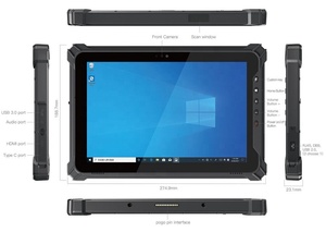 Terminal de tableta Industrial Win 11/10 Linux OS PC resistente con puerto RJ45 impermeable IP65 Puerto USB3.0 Escáner de código de barras 2D - Product Image 5