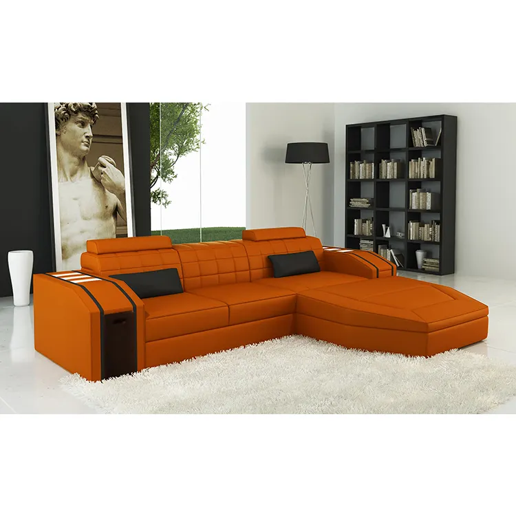 Kulit asli, l sofa set dijual Turki modern bagian sofa furnitur ruang tamu