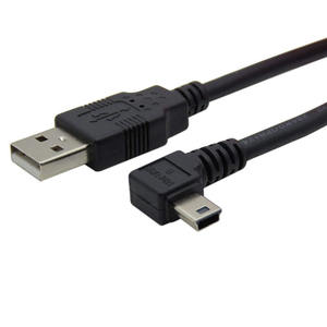 高品质90度左角5针迷你USB 2.0电缆b型公线3A快速充电功能电脑用聚氯乙烯编织 - Product Image 1