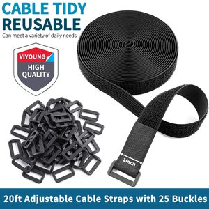 Reusable <strong>Hook</strong> and <strong>Loop</strong> Stretchable <strong>Elastic</strong> Adjustable Non slip Nylon <strong>Strap</strong> With Buckle - Product Image 2