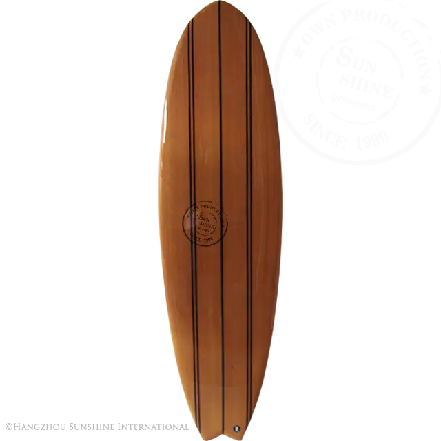 Tabla de Surf epoxi, chapa de madera, hecha en China, tabla de Surf con cola de pez