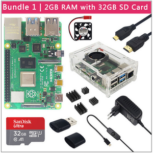 Caliente Raspberry Pi 4 Modelo B 2GB/4 GB/8GB RAM + Funda + Ventilador + Disipador de calor + Adaptador de corriente + Tarjeta SD de 32/64 GB + Micro Cable para RPI 4B - Product Image 2