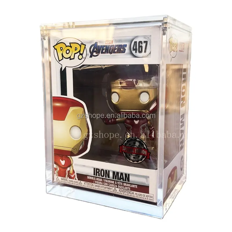 SHP Los más vendidos Acrílico Marvel Funko Pops Figura Spider Man Hero Colección de animación Juguetes Funko Pop Protection Display Case