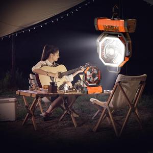 20000 10000mAh Wiederauf ladbare Outdoor-Camping lampe mit Lüfter haken Fernbedienung Tragbarer Lüfter Drehbarer Zelt ventilator zum Angeln Wandern